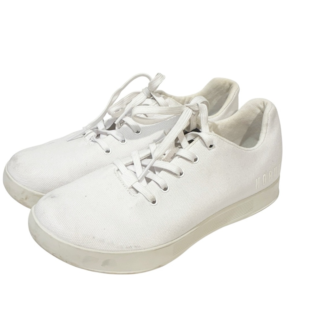 NoBull Outwork White Training Shoes Womens Size 9 White Canvas Athletic Sneakers